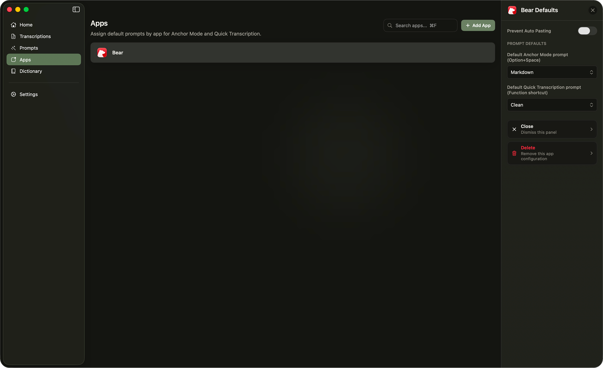 Quick Recording Panel